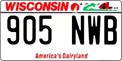 WI license plate 905NWB