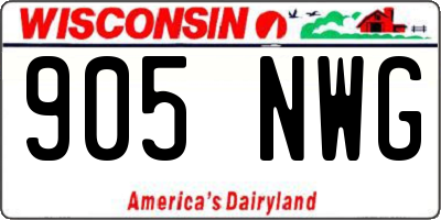 WI license plate 905NWG