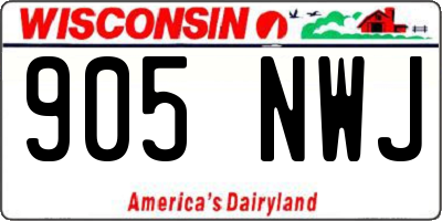 WI license plate 905NWJ