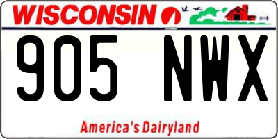 WI license plate 905NWX