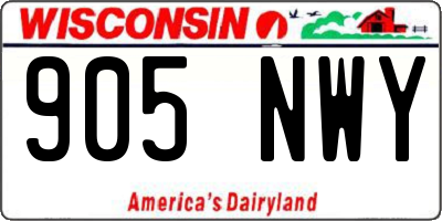 WI license plate 905NWY