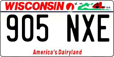 WI license plate 905NXE