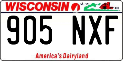 WI license plate 905NXF