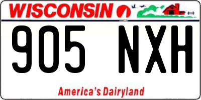 WI license plate 905NXH