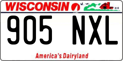 WI license plate 905NXL