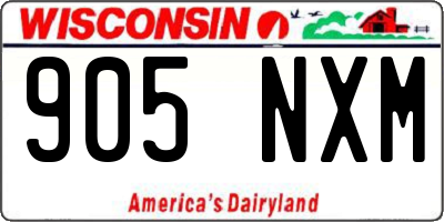 WI license plate 905NXM