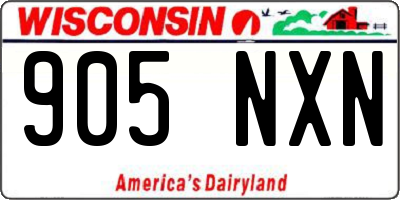 WI license plate 905NXN