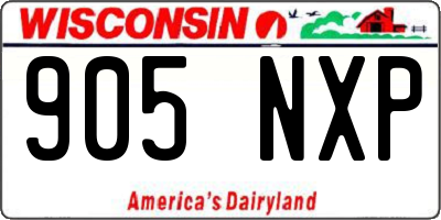 WI license plate 905NXP