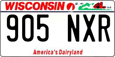 WI license plate 905NXR