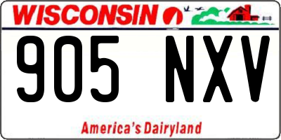 WI license plate 905NXV