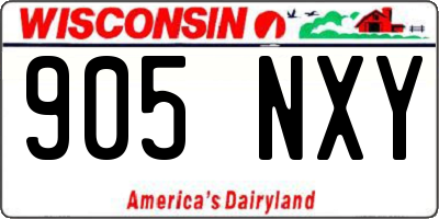 WI license plate 905NXY