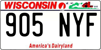 WI license plate 905NYF