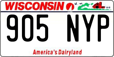 WI license plate 905NYP
