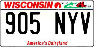 WI license plate 905NYV