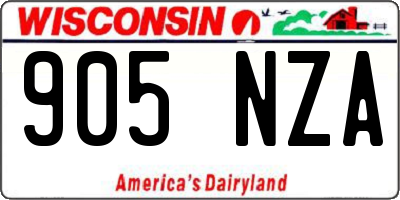 WI license plate 905NZA