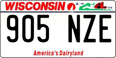 WI license plate 905NZE