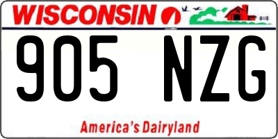 WI license plate 905NZG