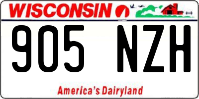 WI license plate 905NZH
