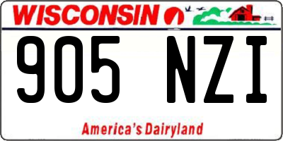 WI license plate 905NZI