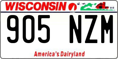 WI license plate 905NZM