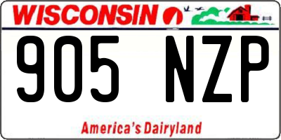 WI license plate 905NZP