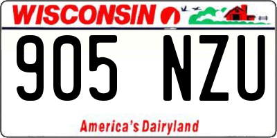 WI license plate 905NZU