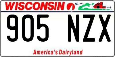 WI license plate 905NZX