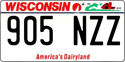 WI license plate 905NZZ