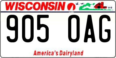 WI license plate 905OAG