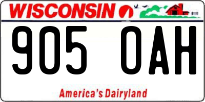 WI license plate 905OAH
