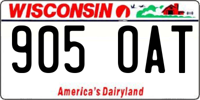 WI license plate 905OAT