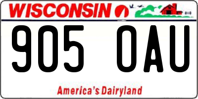 WI license plate 905OAU