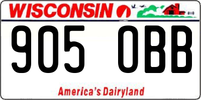 WI license plate 905OBB