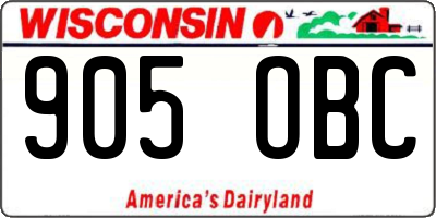 WI license plate 905OBC