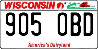 WI license plate 905OBD