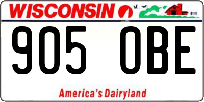 WI license plate 905OBE