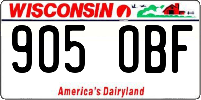 WI license plate 905OBF
