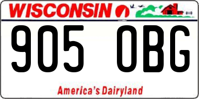 WI license plate 905OBG