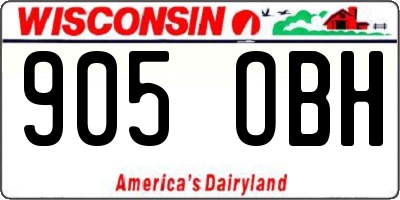 WI license plate 905OBH