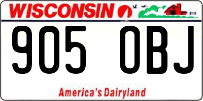 WI license plate 905OBJ