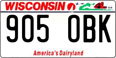 WI license plate 905OBK