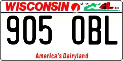 WI license plate 905OBL