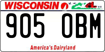 WI license plate 905OBM