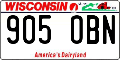 WI license plate 905OBN