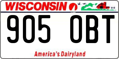 WI license plate 905OBT