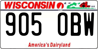 WI license plate 905OBW