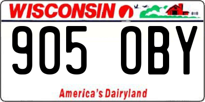 WI license plate 905OBY