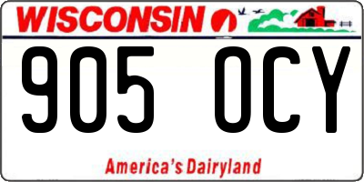 WI license plate 905OCY