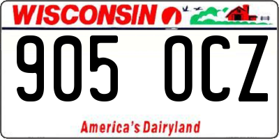 WI license plate 905OCZ