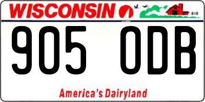 WI license plate 905ODB